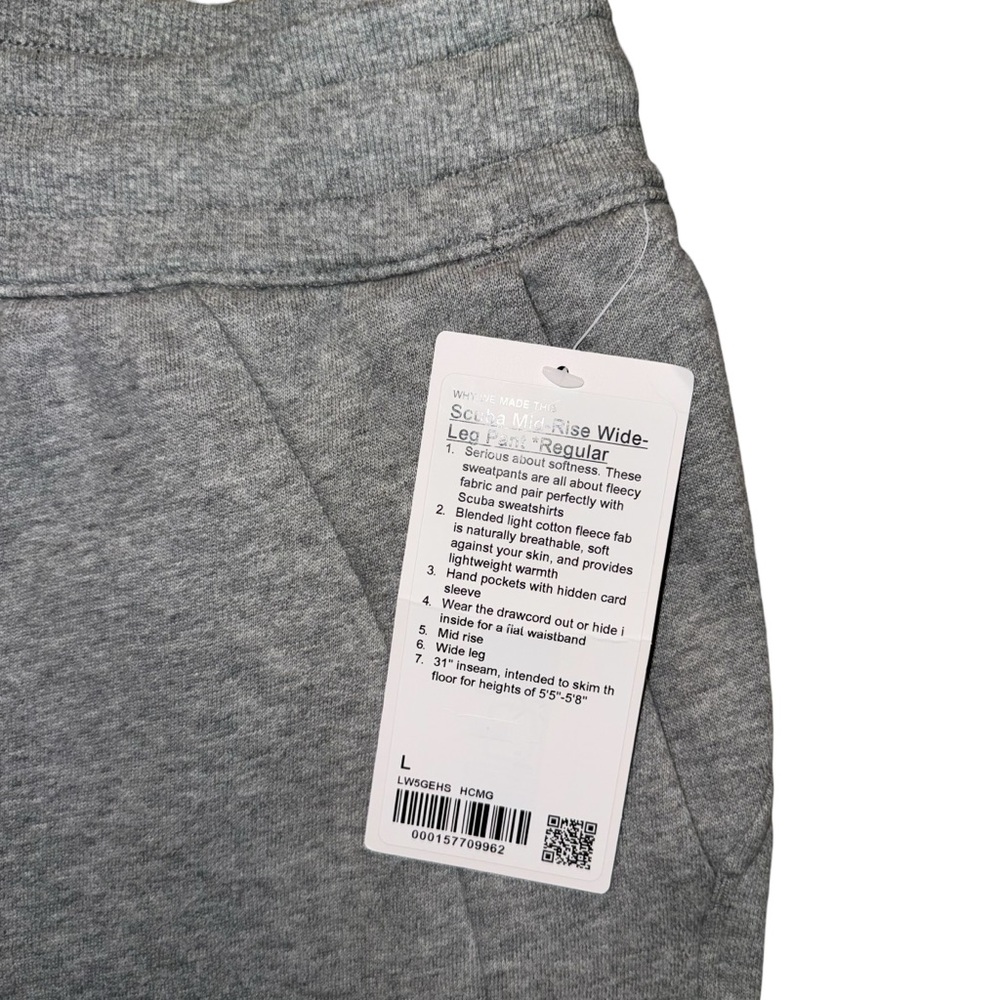 Scuba Mid-Rise Wide-Leg Pant (Heather Core Medium Grey) - Picture 5 of 14